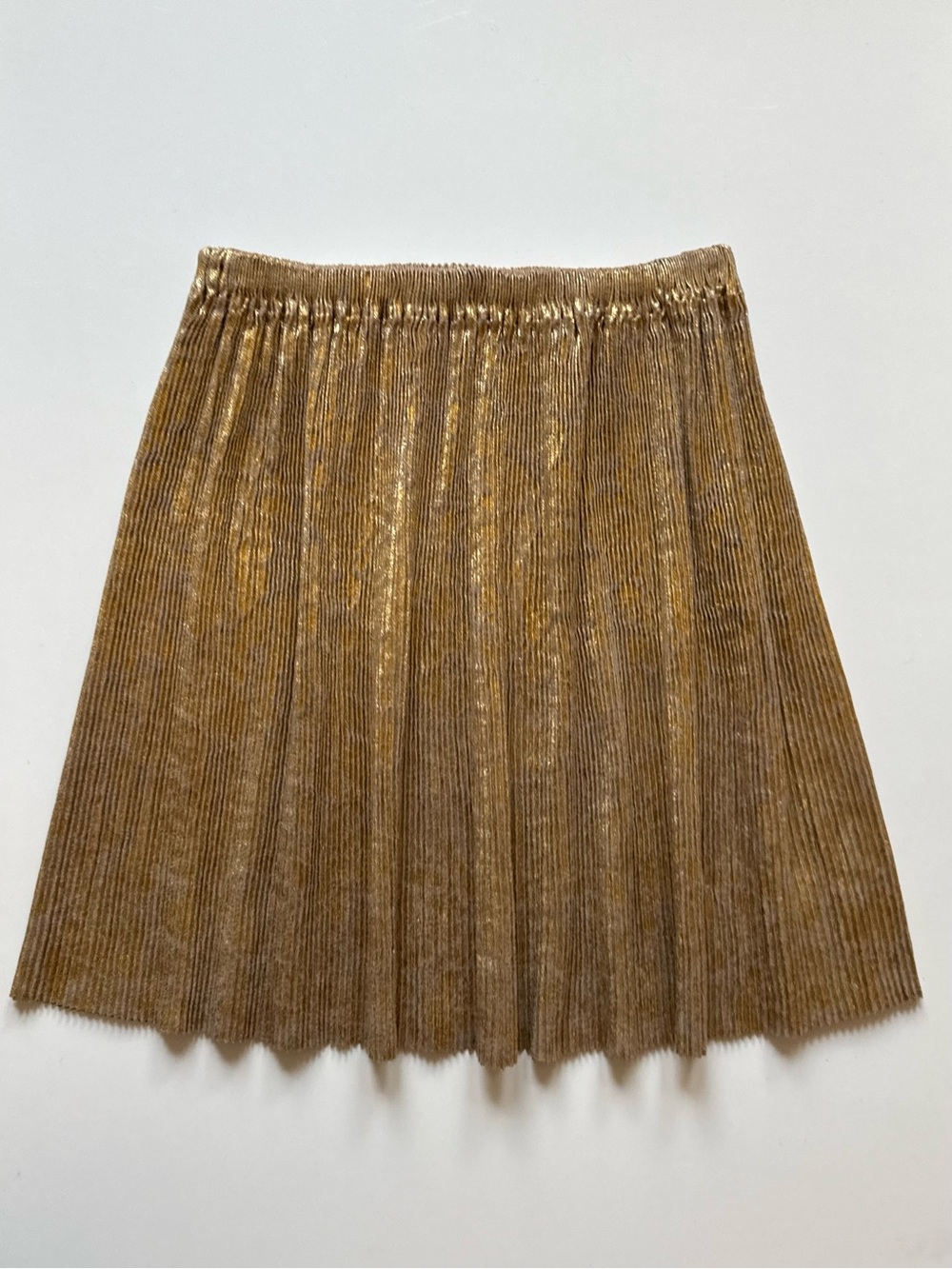 Bobo Choses Pleated Metallic Gold Skirt - Size 10-11Y